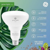 Ge Grow Led Light Bulb For Plants Seeds And Greens With Balanced Light Spectrum Br30 Floodlight 4 Pack