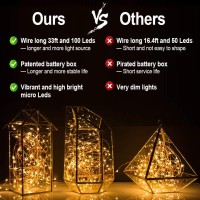 Mumuxi Fairy Lights With Remote Control [Set Of 4], 33 Ft 100 Led Battery Operated String Lights | Waterproof & Ideal For Outdoor And Indoor Led Christmas Halloween Lights Battery Powered, Warm White