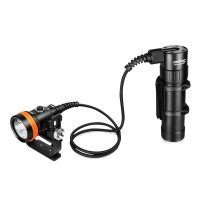 Orcatorch D630 V2.0 4000 Lumen 5 Imported Led Primary Canister Dive Light Straight/Side Mounted With Goodman Handle, For Professional Cave Wreck Night Diving