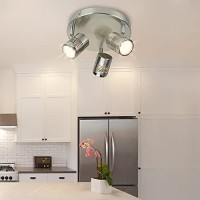 Dllt Industrial Directional Track Light Led, Indoor Round Ceiling Spot Lighting 3-Light For Living Room, Dining Room, Offices, Bedroom, Picture Wall, Kitchen, Warm Light, Gu10 Bulbs Included