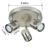 Dllt Industrial Directional Track Light Led, Indoor Round Ceiling Spot Lighting 3-Light For Living Room, Dining Room, Offices, Bedroom, Picture Wall, Kitchen, Warm Light, Gu10 Bulbs Included