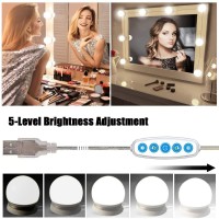 Assemer Led Vanity Mirror Lights Makeup Light With 10 Dimmable Light Bulbshollywood Style Mirror Lights For Vanity Table Dress