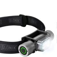 Slonik Rechargeable Headlamp For Adults - 1000 Lumens Super Bright 60 Ft Beam Led Flashlight - Lightweight, Heavy-Duty, Ipx8 Waterproof Hard Hat Light - Camping Gear, Running Headlight, Black