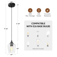 Vonluce Black Pendant Light For Kitchen Island Pendant Light Fixture Whanging Cord For Bedroom Hallway Kitchen Pendant Ligh