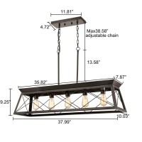 Danseer Industrial 5 Lights Kitchen Island Lighting Dining Room Linear Chandelier