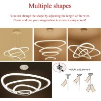 Ziplighting Modern Led Chandelier Pendant Light With 4 Triangle Ring Adjustable Pendant Light Ceiling Fixture Contemporary For Bedroom Living Room Dining Room Kitchen Island With Remote Control