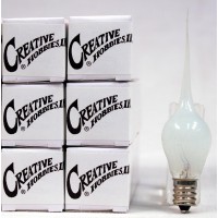 Creative Hobbies Country Style Silicone Dipped Light Bulbs - 6 Watt, S6 Shape, For Candle Lamps & Chandeliers | Box Of 25