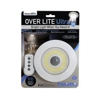 Sensor Brite Overlite Ultra: Remote Control Ceilingwall Led Light With Adjustable Brightness, Motion Activated, Stick Anywhere, Battery-Operated Overhead Led Light