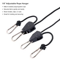 Viparspectra 6 Pair Of 1/8 Inch Heavy Duty Adjustable Grow Light Rope Hanger For Grow Light Fixtures & Gardening, 150Lb Capacity