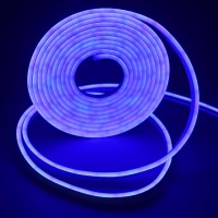 Rextin 164Ft Dimmable Blue Led Light Strip Flexible Silicone Led Neon Rope Lights Dc12V Ip67 For Diy Indoor Outdoor Sign Lett