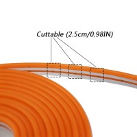 Rextin 164Ft Dimmable Orange Led Light Strip Flexible Silicone Led Neon Rope Lights Dc12V Ip67 For Diy Indoor Outdoor Sign Le