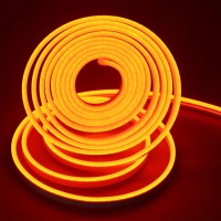 Rextin 164Ft Dimmable Orange Led Light Strip Flexible Silicone Led Neon Rope Lights Dc12V Ip67 For Diy Indoor Outdoor Sign Le