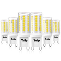 Yuiip G9 Led Bulb Dimmable 4W Equivalent 35W 40W Halogen Bulb, Daylight White 5000K, Ac120V, 400Lm, G9 Bi-Pin Base Light Bulbs For Home Lighting, Chandeliers, Pack Of 6