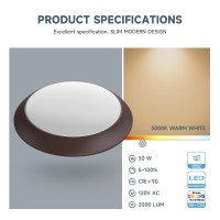 Ecoeler 8 Inch Oil Rubbed Bronze Flush Mount Ceiling Light Fixture Round Aluminum Trim 30W 3000K Warm White 2000Lm Dimmable U