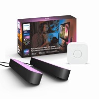 Philips Hue Play Starter Kit, Two Black Hue Play Light Bars, Hue Hub, And Power Supply, Compatible With Alexa