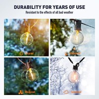 Yunlights Outdoor String Lights Waterproof - 50Ft Hanging Led Patio Lights For Backyard Balcony Porch (30+3 Bulbs)