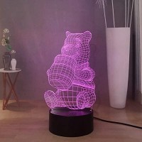 Laysinly Winnie The Pooh 3D Night Light, Piglet Kids Bedroom Led Night Light Decoration Light, Usb Touch & Remote Control Desk Lamp, Baby Kids Teen Christmas Multicolor Lighting