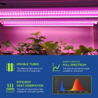 Monios-L Grow Light, Led Plant Light For Indoor Plants, T5 240W (4X60W) Full Spectrum, Double Grow Strips With Hanging System For Seed Starting/Hydroponic/Veg, 4 Packs