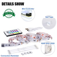 Pangton Villa Led Strip Lights, 14.3Ft For 65-75In Tv, Usb Led Tv Backlight Kit With Remote - 16 Color Changing 5050 Leds Bias Lighting For Hdtv