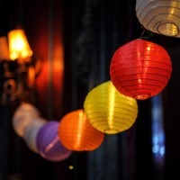 Lokatse Home 13 Ft 20 Led Nylon Colorful Paper Lantern String Lights Outdoor Indoor For Weddings, Christmas,Garden, Halloween, Bedroom Party Decoration