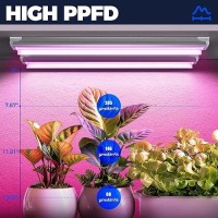 Barrina Led Grow Lights For Indoor Plants T8 2Ft 96W4 X 24W 600W Equivalent Full Spectrum Vshape With Reflector Combo Gr