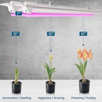 Barrina Led Grow Lights For Indoor Plants T8 2Ft 96W4 X 24W 600W Equivalent Full Spectrum Vshape With Reflector Combo Gr