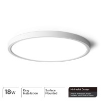 Taloya Flush Mount Led Ceiling Light For Porch,18W 1800Lm 8.9 Inch, Round Light Fixture Surface Mount For Closet Stairway Balcony Foyer Basement Utility Room (Daylight White 6500K)