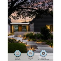 Leonlite Low Voltage Landscape Lights, Unique Lighting Effects Led Pathway 172Lm 3W 12-15V Ac/Dc, Ip65, Aluminum Outdoor Driveway Light, 3000K Warm White, Black Finish, Pack Of 6