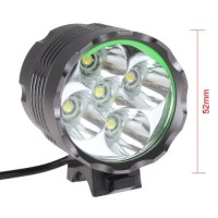 Securitying 2500Lm 3 Modes Bike Headlight, Waterproof 5 Leds Bicycle Light, Mountain Bike Front Light Headlamp Bike Light + 8.4V Rechargeable Battery Pack + Charger For Outdoor Riding