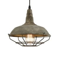 Vintage Metal Cage Barn Ceiling Pendant Hanging Light Fixture Stained Finish Mold Color 1-Light