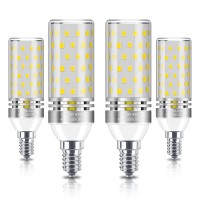 16W E12 Led Corn Bulbs, 3000K 1500Lm Warm White Candelabra Light Bulbs, 100W Equivalent, E12 Base Led Chandelier Bulbs, Non-Dimmable Led Lamp, 4Pack