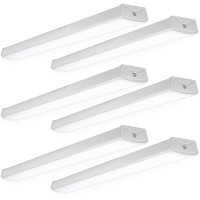 Sunco Lighting 6 Pack Led Wraparound Light Fixture 4Ft Garage Ceiling Lights Linkable 40W300W 3500 Lm 6000K Daylight Delu