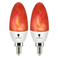 2 Pack E12 Flame Bulb Led Red Fire Bulbs - Decorative Flickering Bulbs 3 Mode 3W Candelabra Candle Red Light Bulb For Chandelier Vintage Lighting Halloween Bulbs, Indoor & Outdoor, Hotel, Party