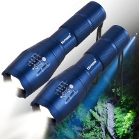 Binwo Led Flashlight 2Pack(Blue), Nice Gifts For Anybody, Super Bright Small Flashlights Powerful With 5 Modes, Waterproof Alloy Material, Zoomable, For Outdoor Or Home