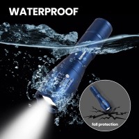 Binwo Led Flashlight 2Pack(Blue), Nice Gifts For Anybody, Super Bright Small Flashlights Powerful With 5 Modes, Waterproof Alloy Material, Zoomable, For Outdoor Or Home