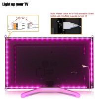 Tv Led Backlight,Maylit Pre-Cut 14.3Ft Led Strip Lights For 65-75In Tv,4Pcs Usb Powered Tv Lights Kit With Remote,Rgb Bias Lighting For Room Decor