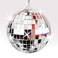 Artcreativity 4 Inch Mirror Disco Ball Silver Disco Ball With Hanging String For Parties Birthdays And Weddings 90S Disco