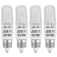 Bluex Bulbs 4-Pack Jd E11 120V 50W Frosted Halogen Jde11 50W Bulb Warm White 50 Watt E11 Bulb Frosted Jde11 For Chandeliers, Pendants, Table Lamps, Cabinet Lighting, Mini-Candelabra Base