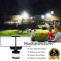 Emaner Motion Sensor Dusk To Dawn Led Security Light, Outdoor Led Flood Light 5000K Daylight White For Walkway/Porch/Yard, Motion Detection Floodlight Light Waterproof Wired 120V