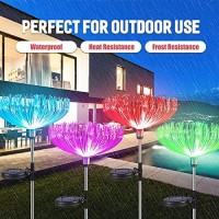 Neporal Solar Garden Lights, 7 Color Changing Solar Lights Outdoor Decorative, Ip65 Waterproof Garden Lights Solar Powered, 2 Pack Solar Flower Lights, Fiber Optic For Yard Patio Pathway Decorations