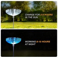 Neporal Solar Garden Lights, 7 Color Changing Solar Lights Outdoor Decorative, Ip65 Waterproof Garden Lights Solar Powered, 2 Pack Solar Flower Lights, Fiber Optic For Yard Patio Pathway Decorations