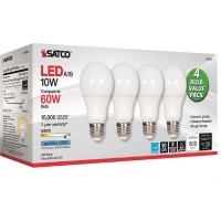 LED A19 bulb with a frosted finish features an energyefficient design that uses nearly 80 percent less electricity than an incandescent bulb to minimize your operating costs Energy Starrated nondimmable bulb with 800 lumens is approved for use in enclosed