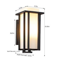 Eeru Large Outdoor Wall Light Exterior Wall Lanterns As Porch Light Fixture, Large Size:15.35