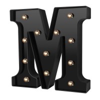 Adorn Life Light Up Letters Led Marquee Letter Lights Newly Design For Events Wedding Party Birthday Home Bar Diy Decoration(Cool Black M)