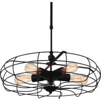 5 Light Pendant With Black Finish