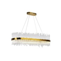 Led Chandelier With Antique Brass Finish