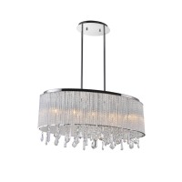 5 Light Drum Shade Chandelier With Chrome Finish