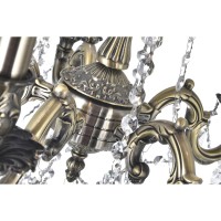 6 Light Up Chandelier With Antique Brass Finish