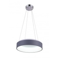 Led Drum Shade Pendant With Gray & White Finish