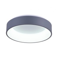 Led Drum Shade Flush Mount With Gray & White Finish